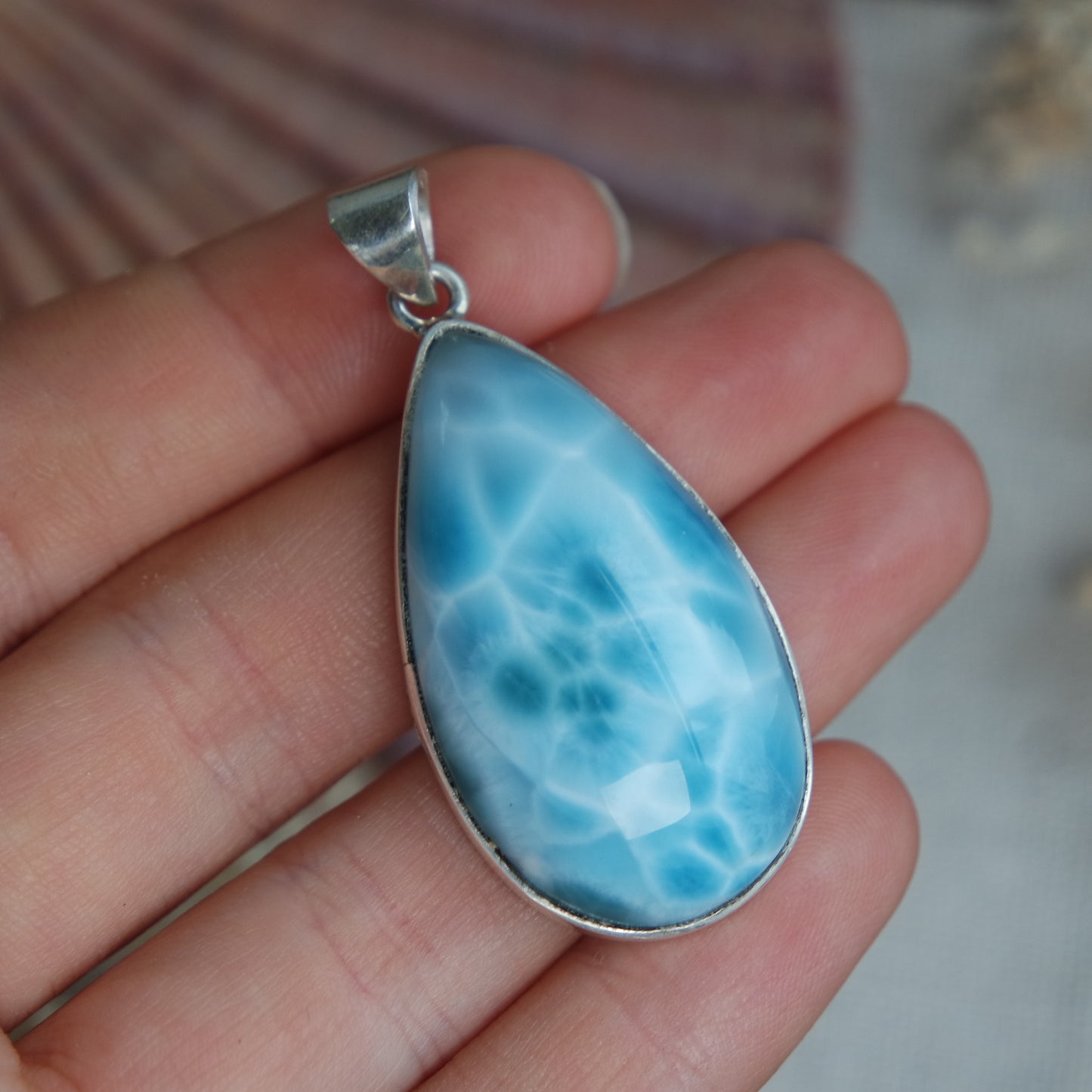 Larimar Anhänger 925 silber ~ L168