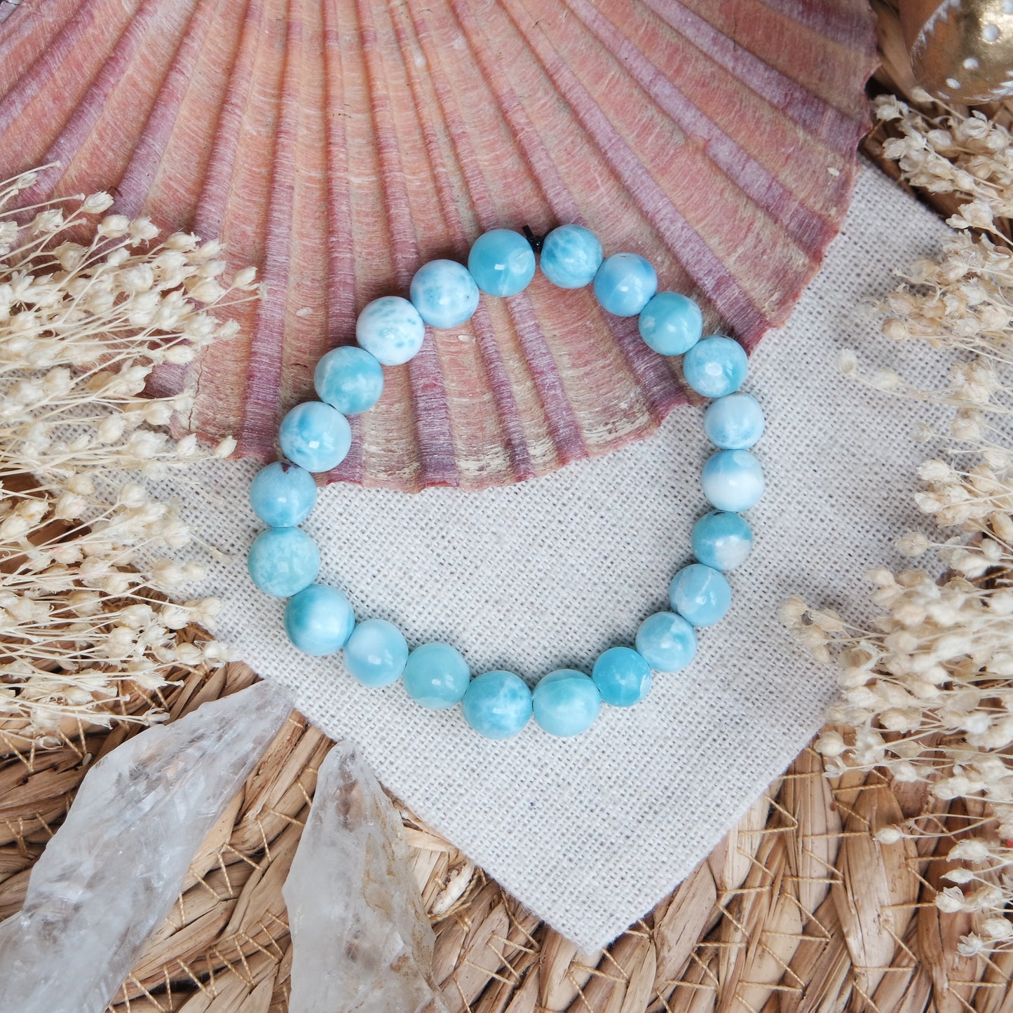 Larimar Gummi Armband ca. 16cm ~ L149