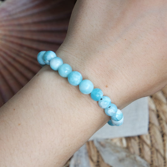 Larimar Gummi Armband ca. 16cm ~ L149