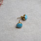 Ovale Larimar Ohrstecker GOLD 925 Silber vergoldet ~ OF45