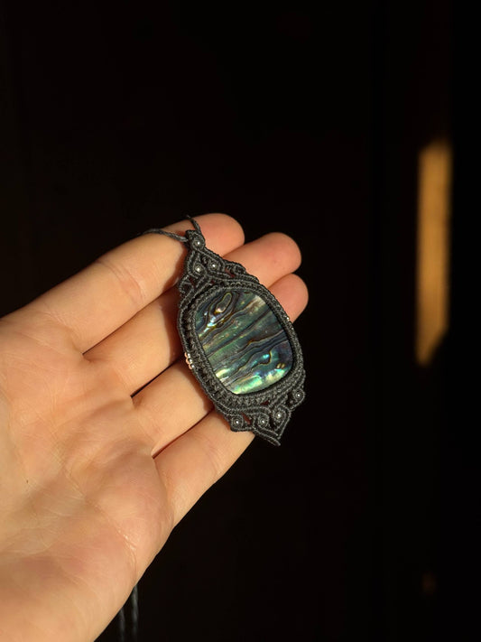 Abalone Makramee Kette ~ Waldschimmer