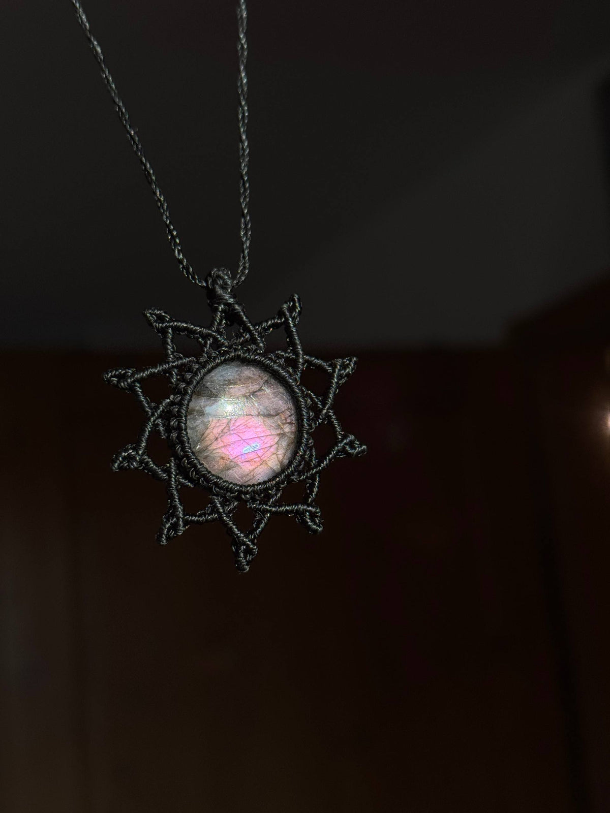Labradorit Makramee Kette ~ Sonnenfunken