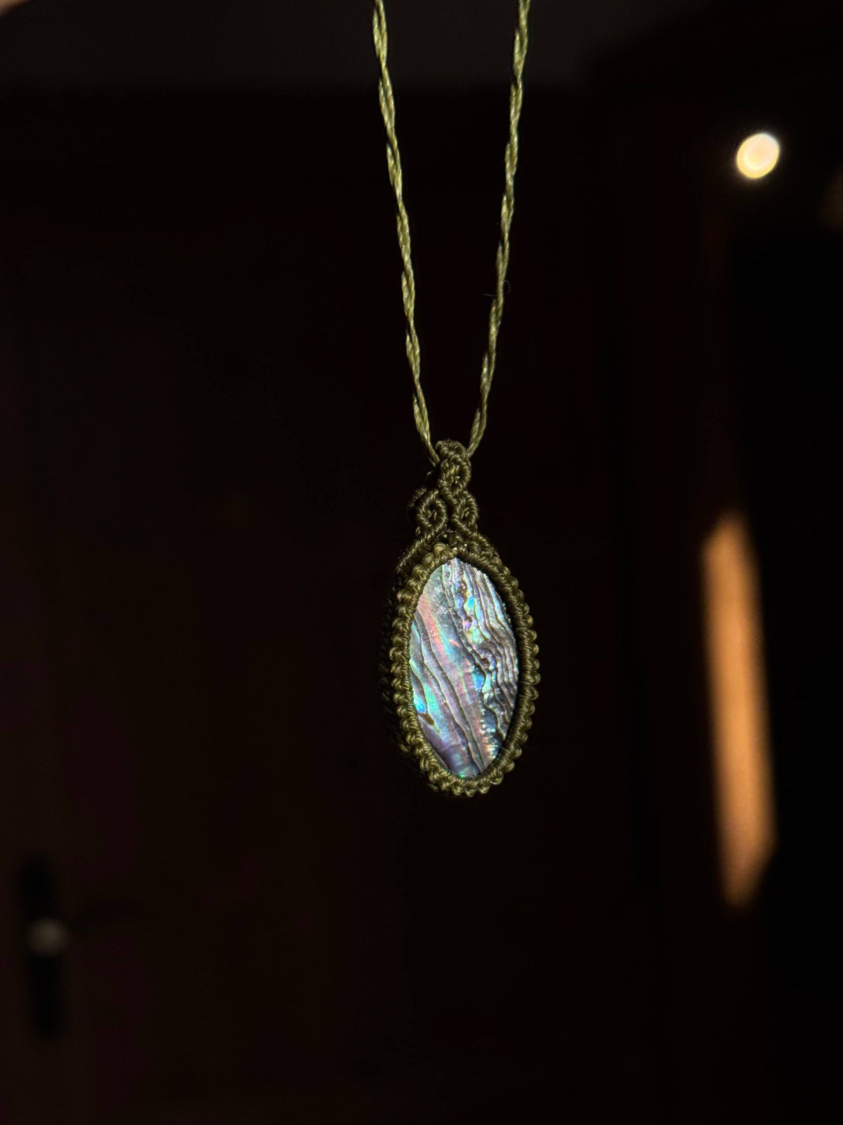 Abalone Makramee Kette ~ Waldgeheimnis