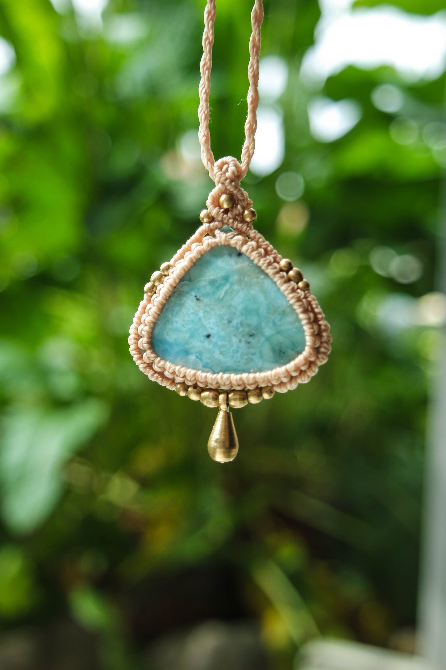 Larimar Makramee Kette