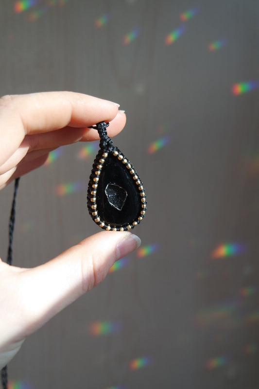 Onyx Drusy Kette