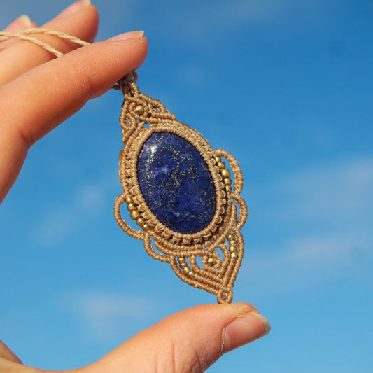 Lapislazuli Makramee Kette