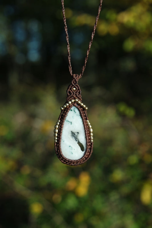 Baumachat makramee Kette ~ 62W