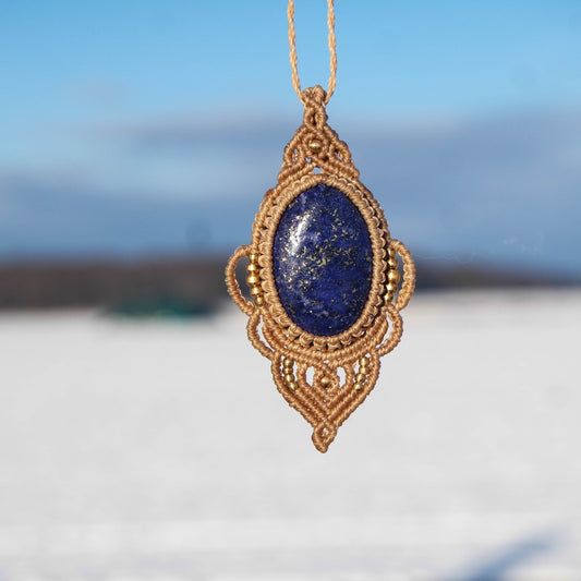 Lapislazuli Makramee Kette